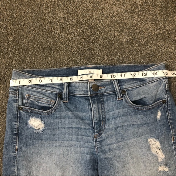 Ann Taylor LOFT | Bermuda Distressed Jean Shorts - Picture 7 of 8